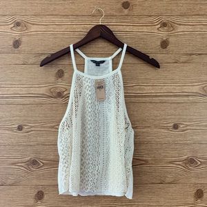 American Eagle Outfitters Cream Lace Tank BOHO